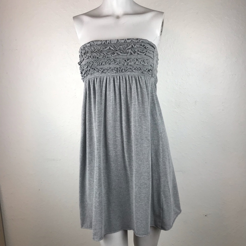 E16 summer strapless gray dress